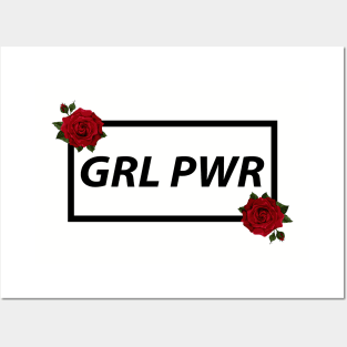 Girl Power with Rose Flower Posters and Art